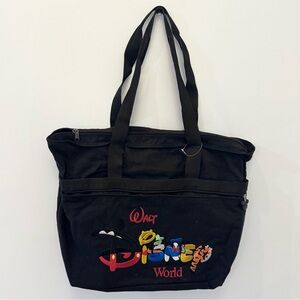 Vintage WALT DISNEY WORLD nylon embroidered shoulder tote bag